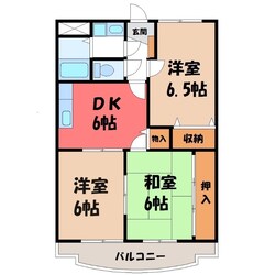 宇都宮駅 バス20分  前原下車：停歩5分 3階の物件間取画像